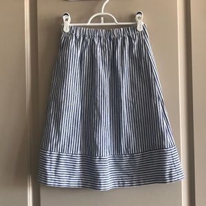 Blue and White Pinstripe A-Line Skirt